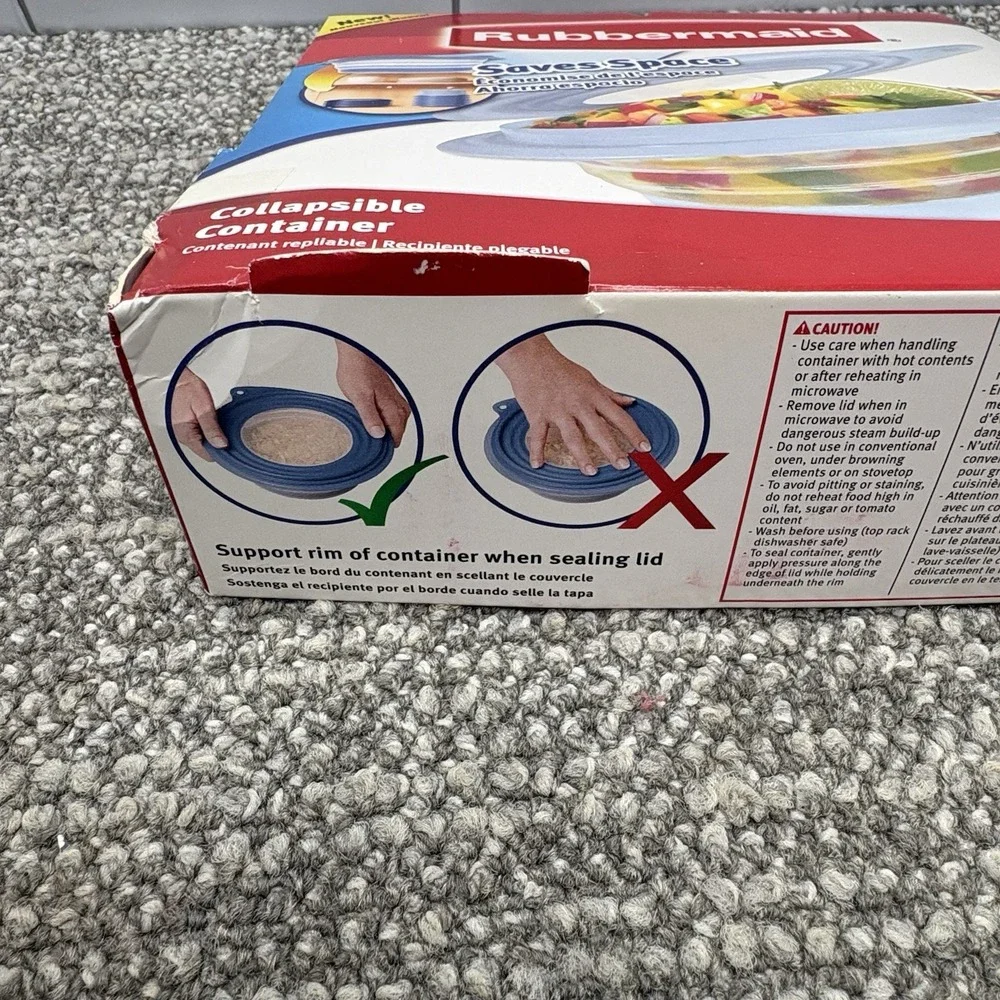 Rubbermaid COLLAPSIBLE 2.5 Cup‎ Food Storage Container Discontinued Hard To Find